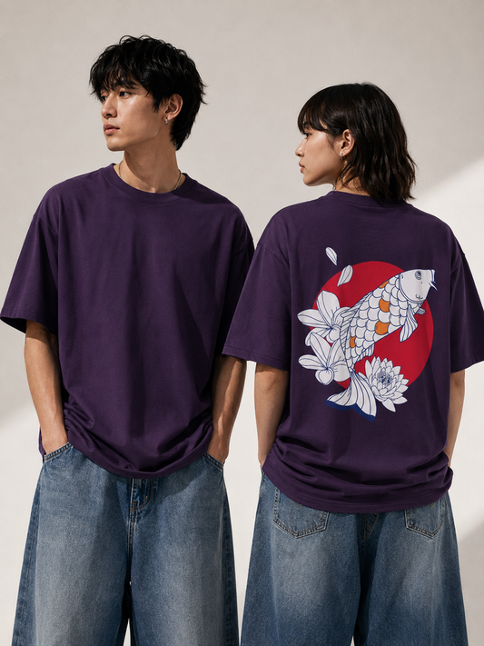 Blooming Koi Unisex Oversized Classic T-Shirt