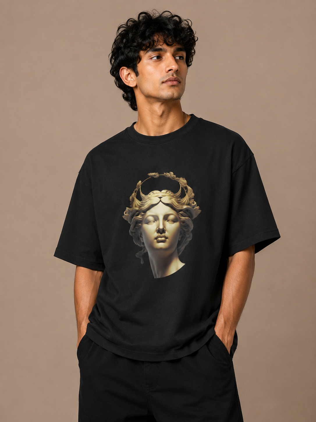 Gold Greek Unisex Oversized T-Shirt