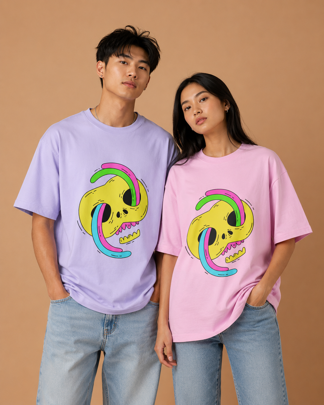 Vibe Skull Unisex Oversized T-Shirt