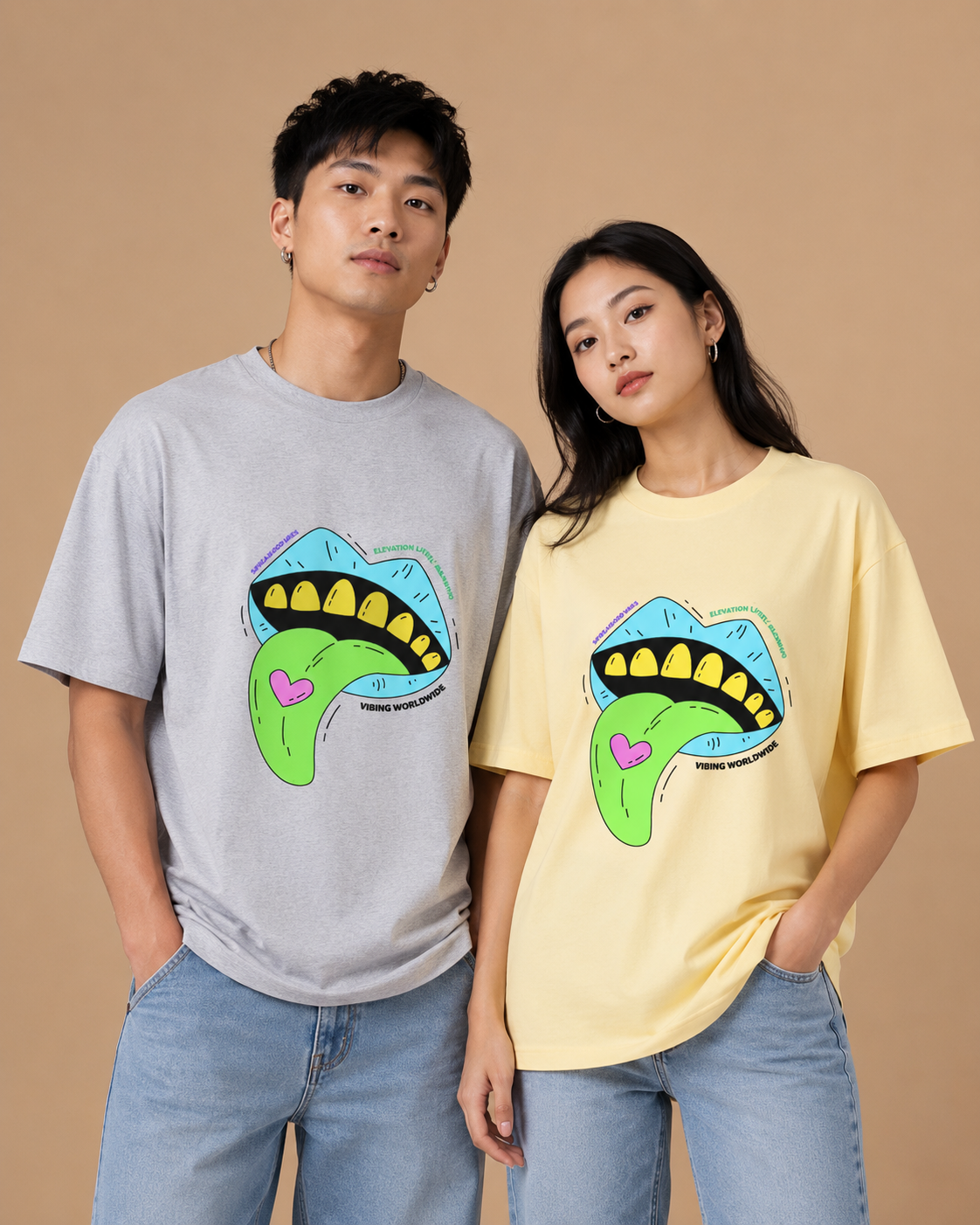 Vibing Tongue Unisex Oversized T-Shirt
