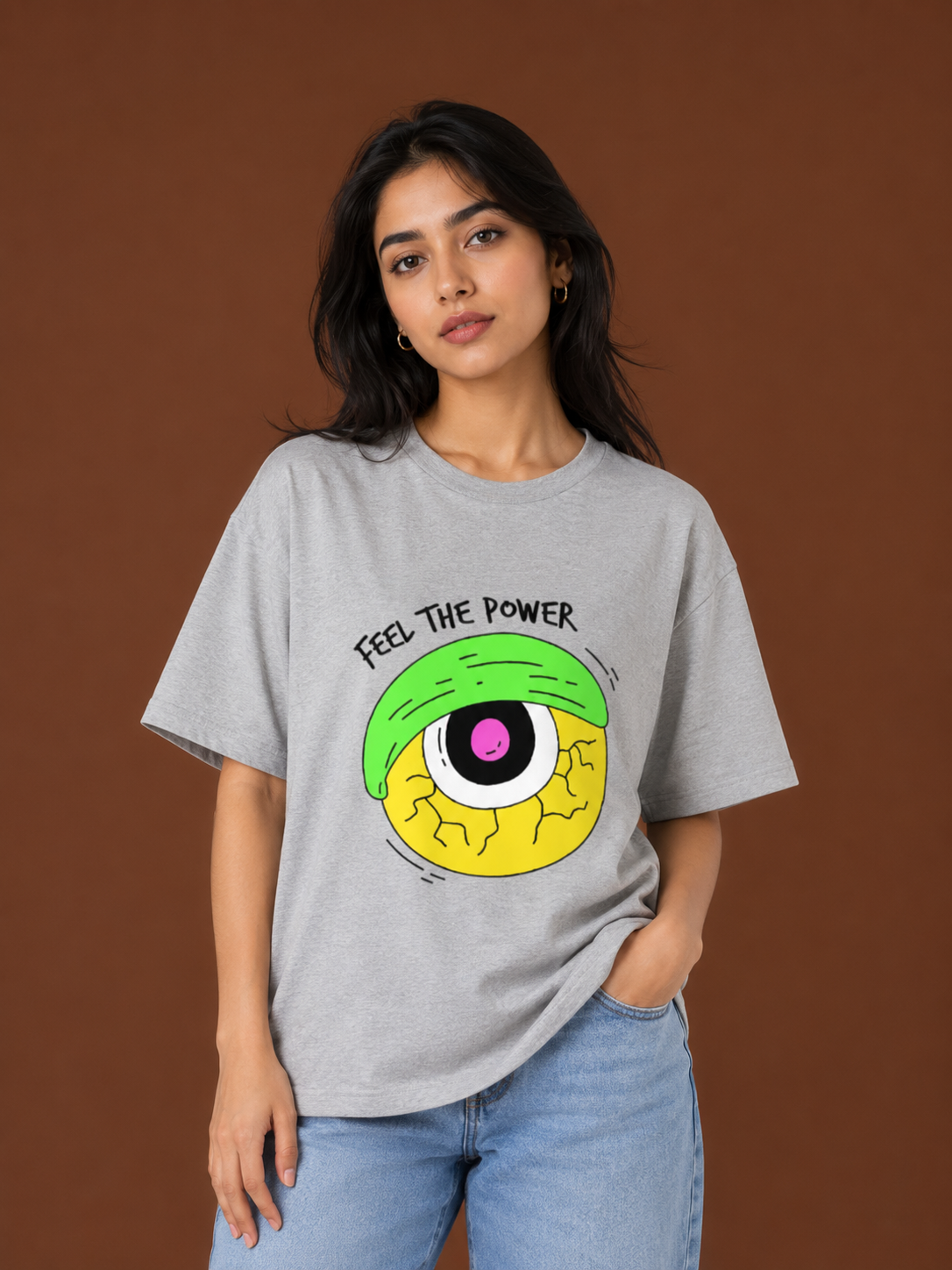 Feel The Power Unisex Oversized T-Shirt