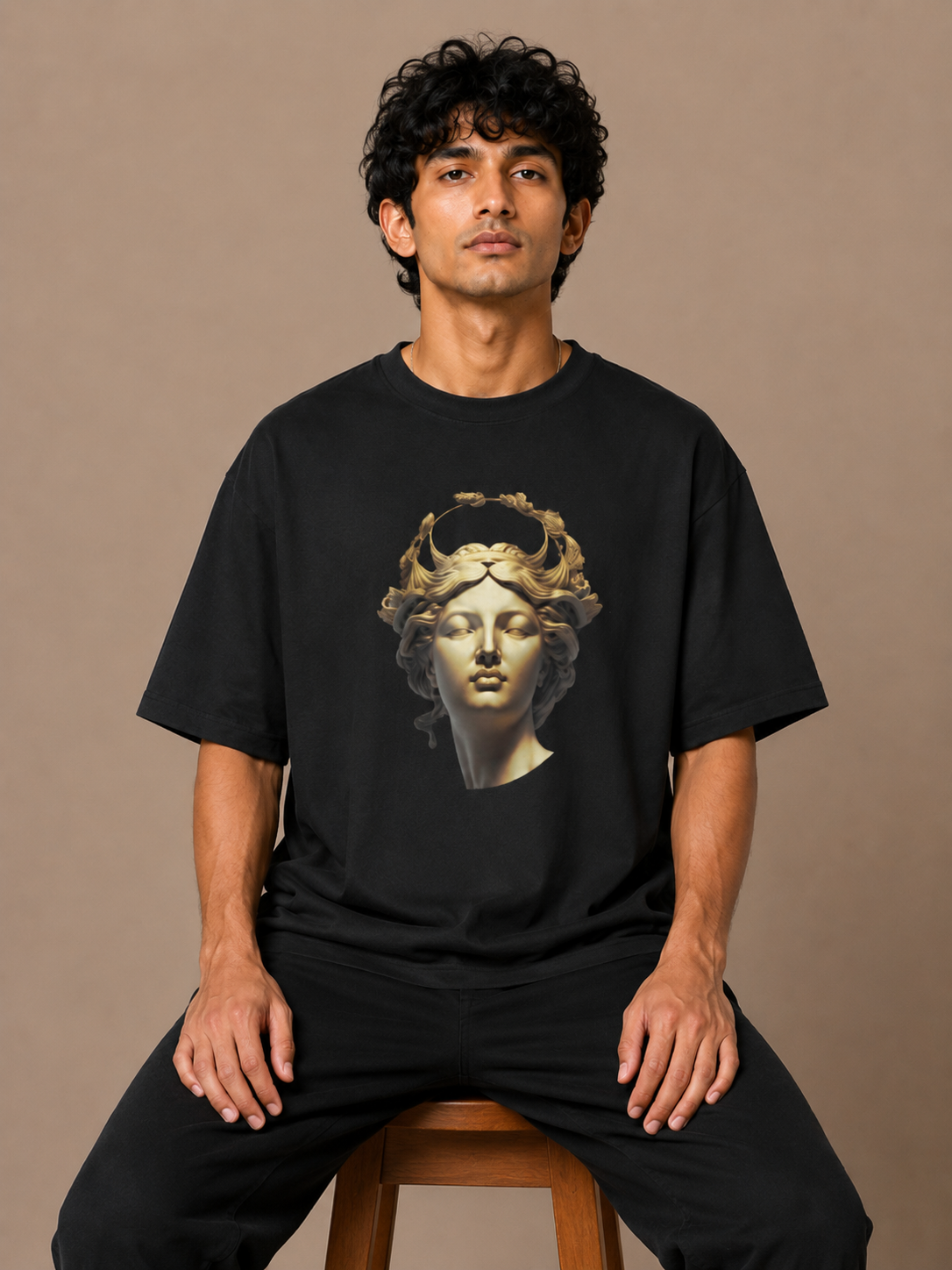 Gold Greek Unisex Oversized T-Shirt