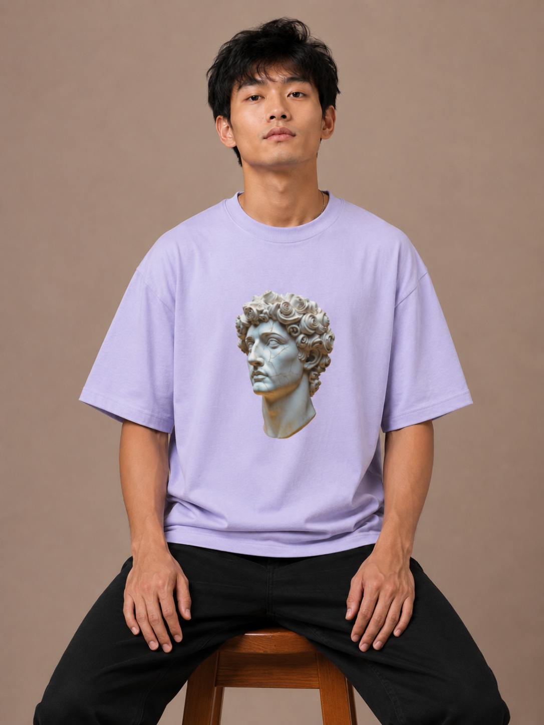 Greek God Face Unisex Oversized T-Shirt