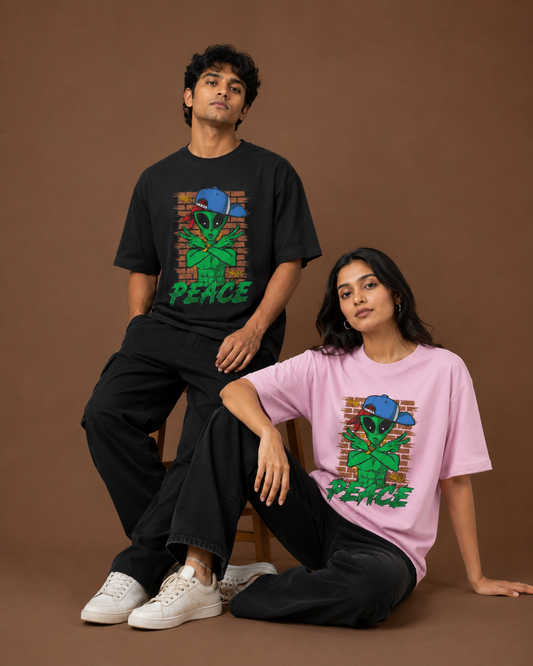 Alien Peace Unisex Oversized T-Shirt