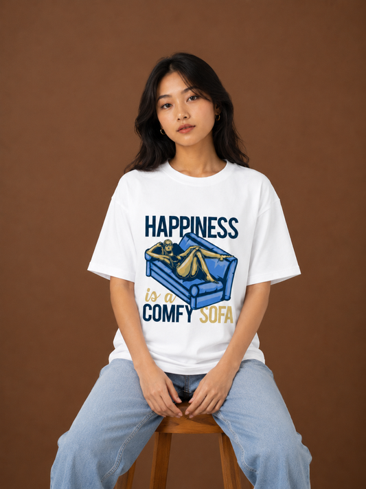 Comfy Sofa Typo Unisex Oversized T-Shirt