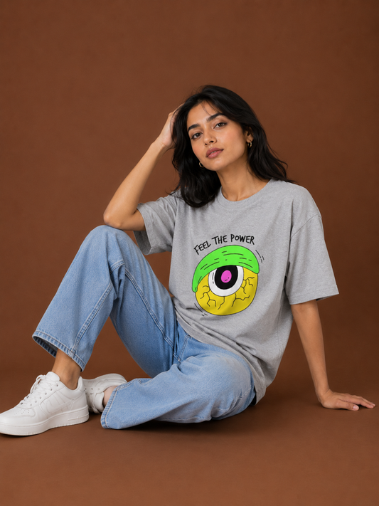 Feel The Power Unisex Oversized T-Shirt