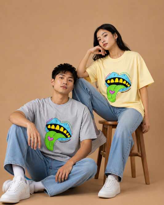 Vibing Tongue Unisex Oversized T-Shirt